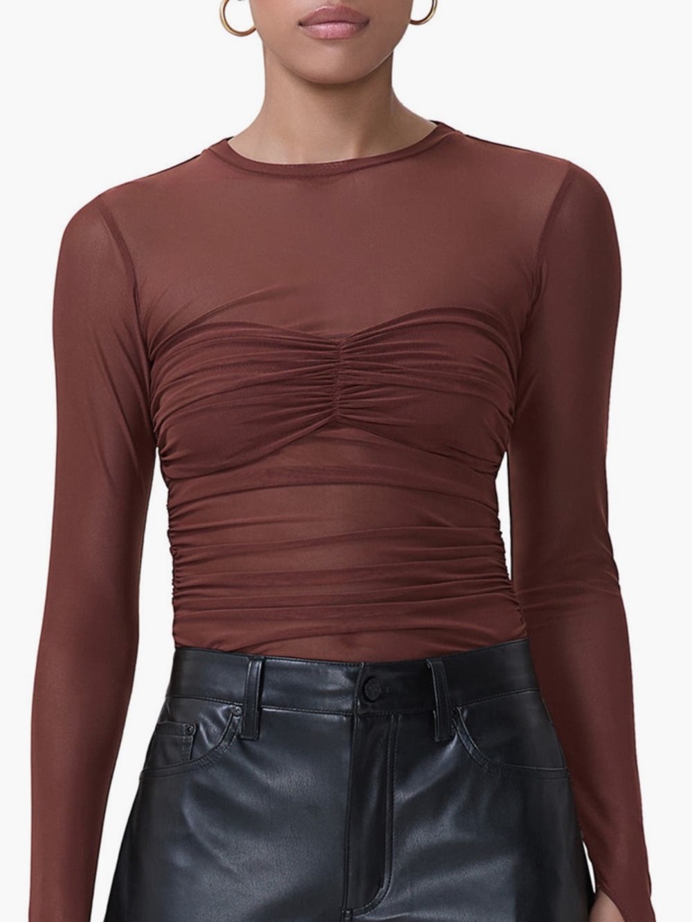 AFRM Sandrine Long Sleeve Mesh Top